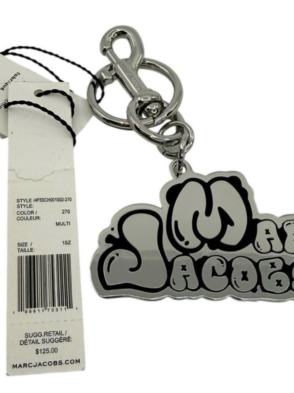 Marc Jacobs Black and White Bubble Logo Keyring